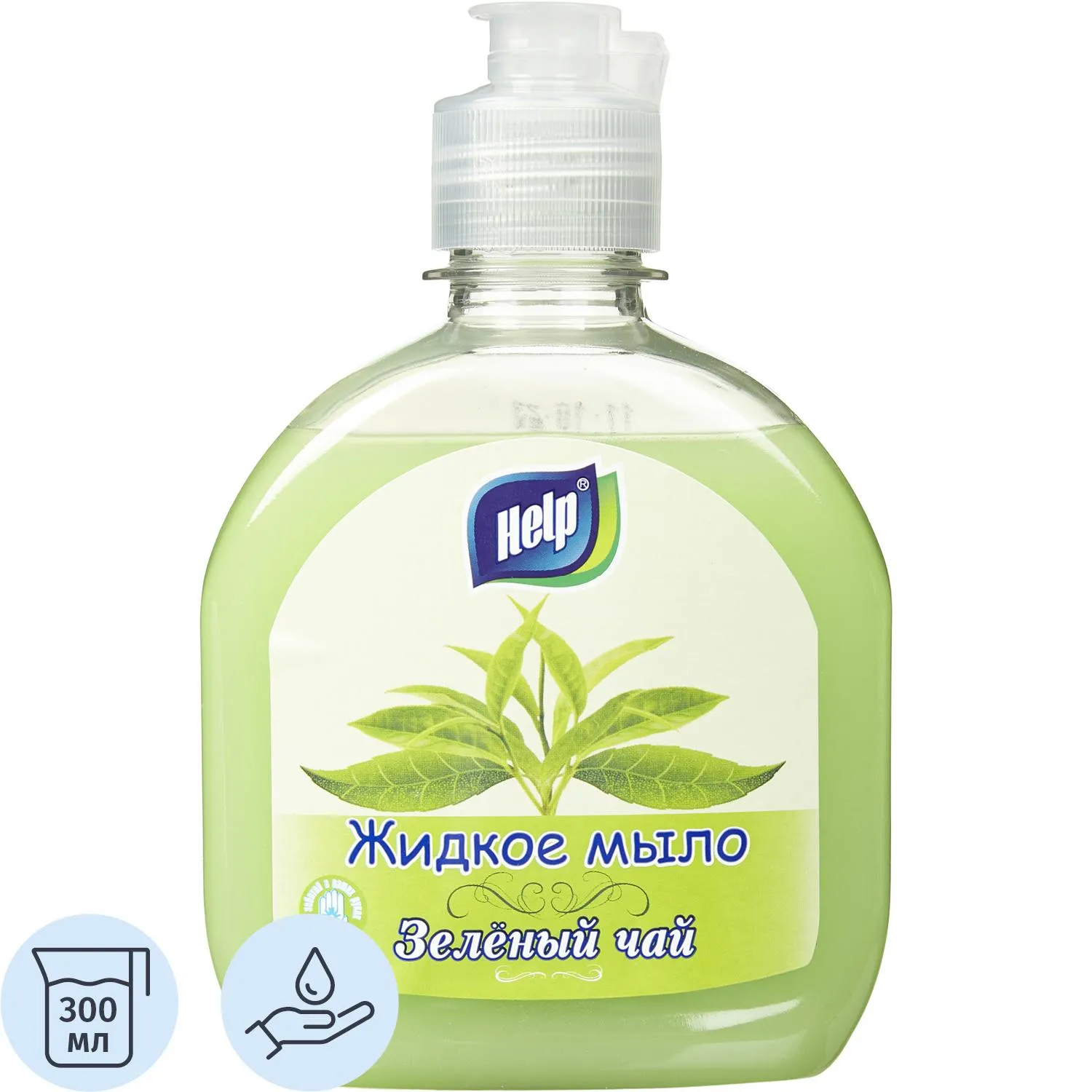 Мыло жидкое HELP 300мл флип-топ Зеленый чай, 1478054К