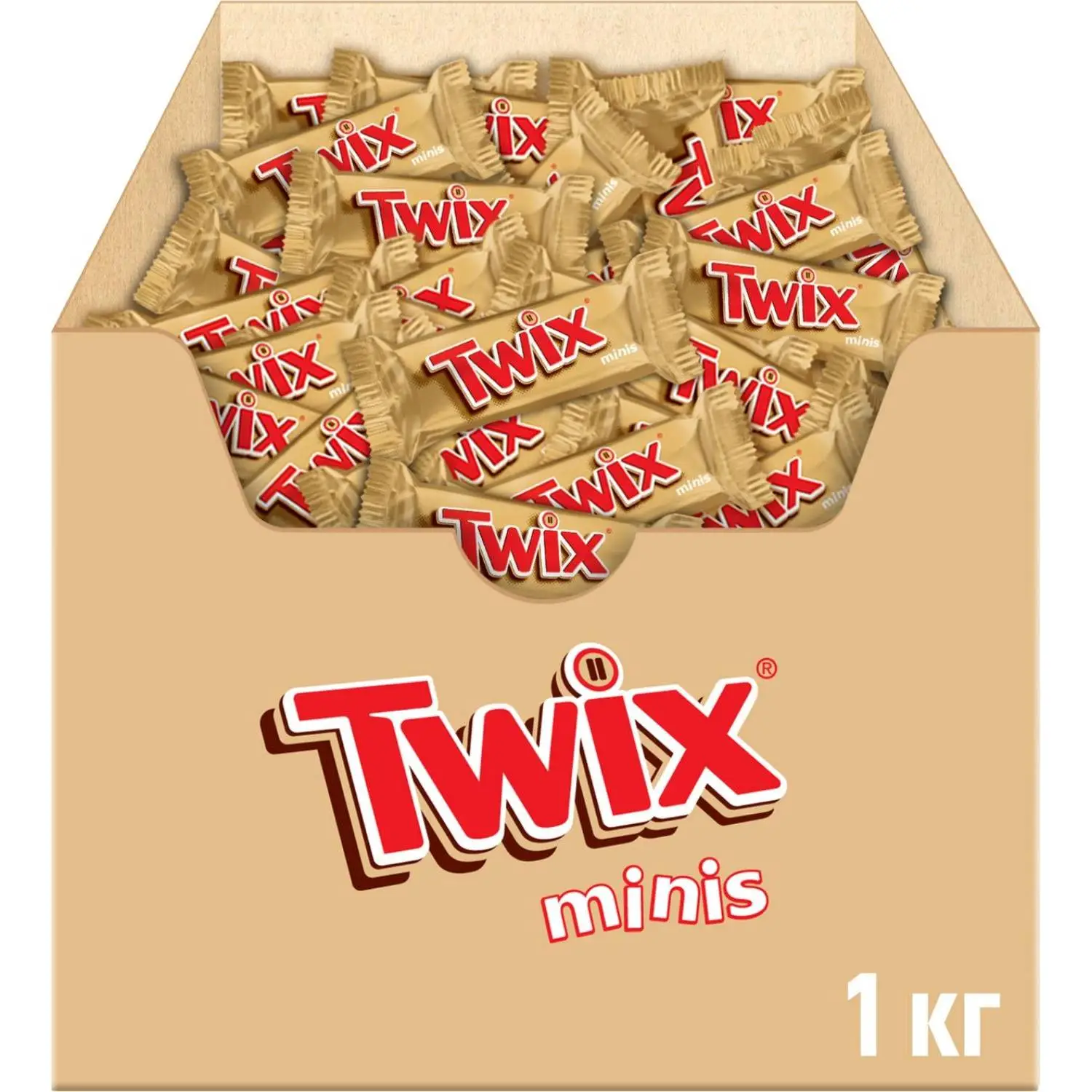 Шоколадный батончик Twix Minis с карамелью и печеньем, 1кг, 832970К