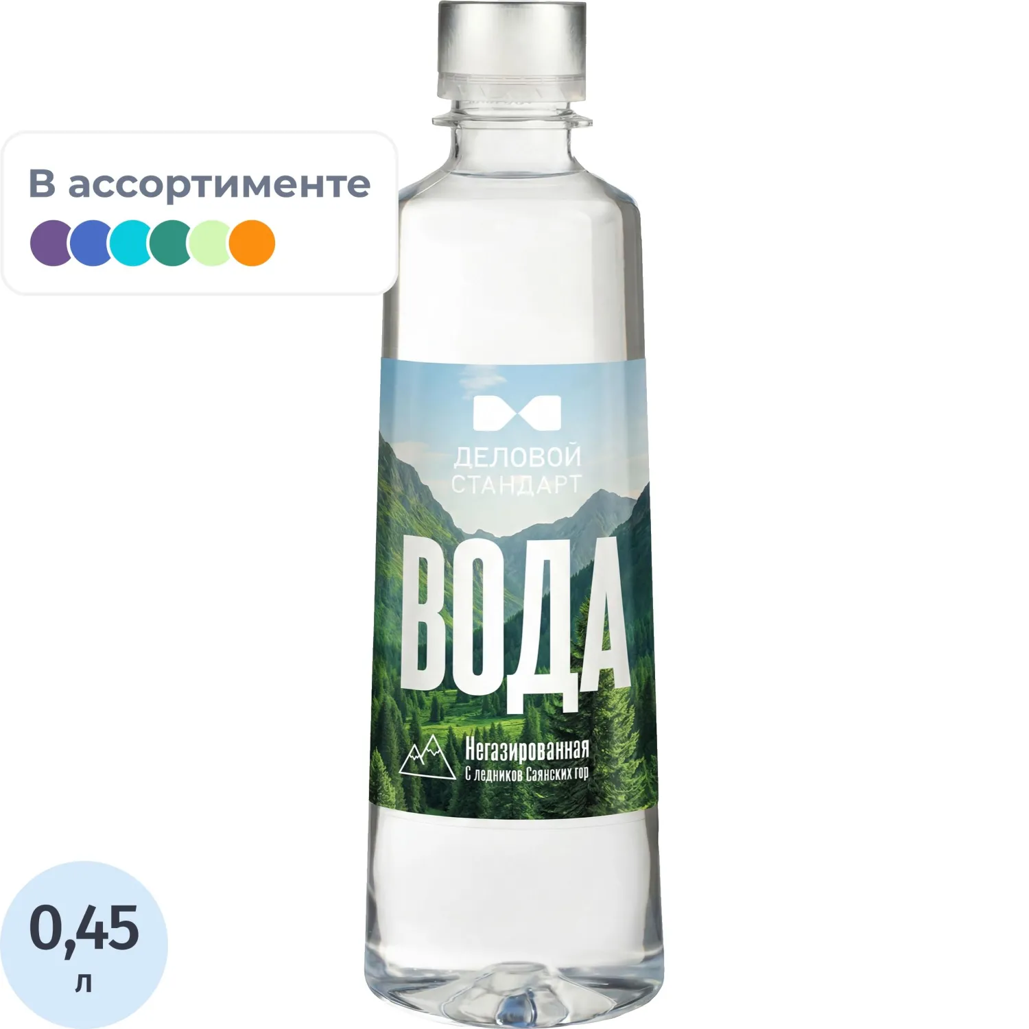 Вода минеральная Деловой Стандарт природ столовая негаз ПЭТ 0,45л, 2266409К