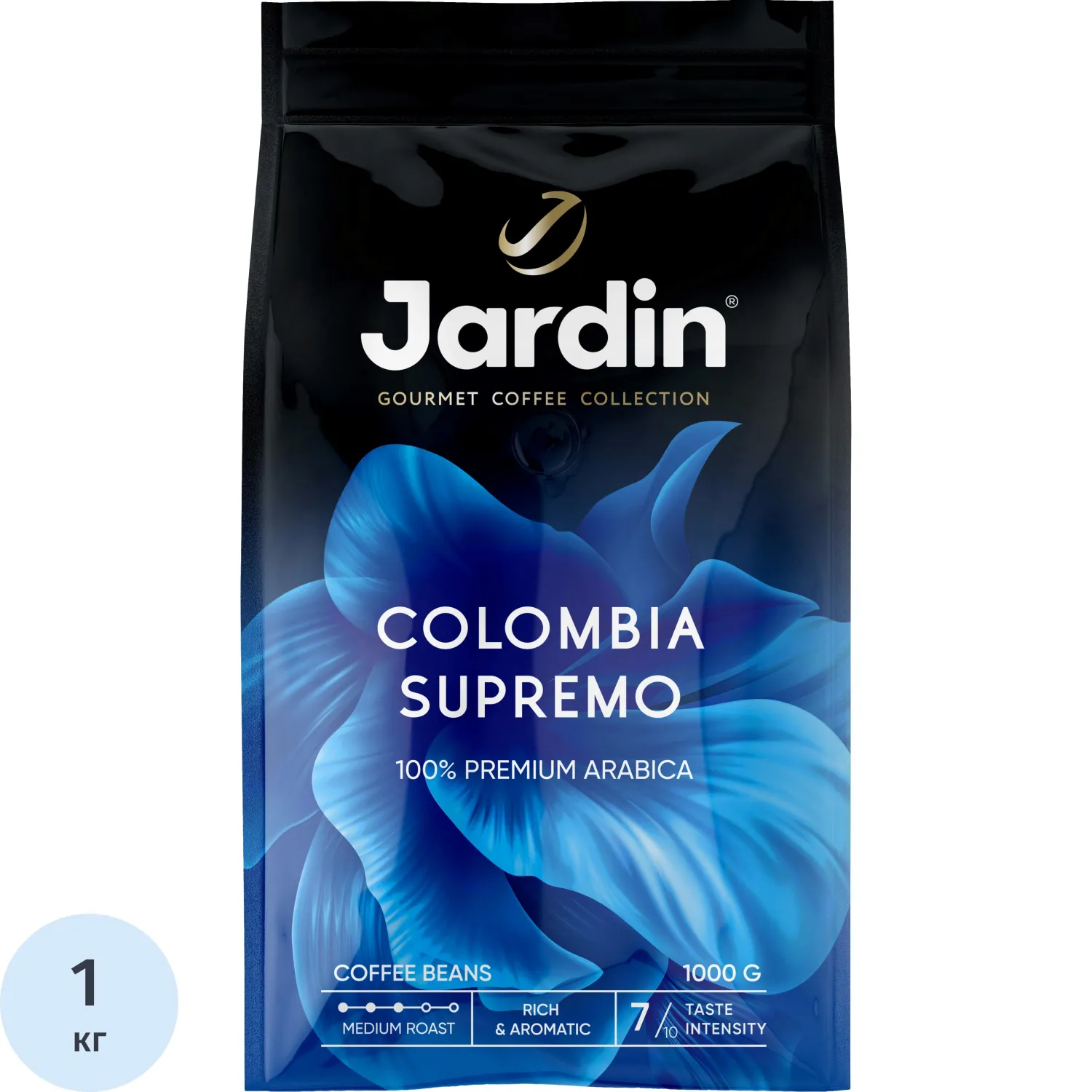 Кофе Jardin Colombia supremo в зернах, 1кг, 0605-06, 330483К
