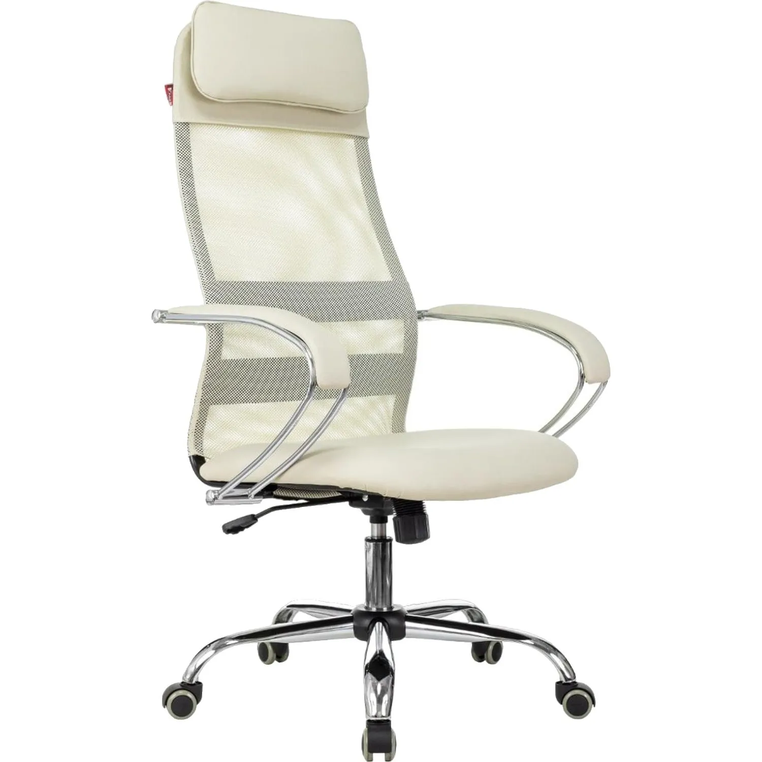Кресло VB_EChair-655 SL TPU_BG сетка/экокожа бежевый хром, 1859002К