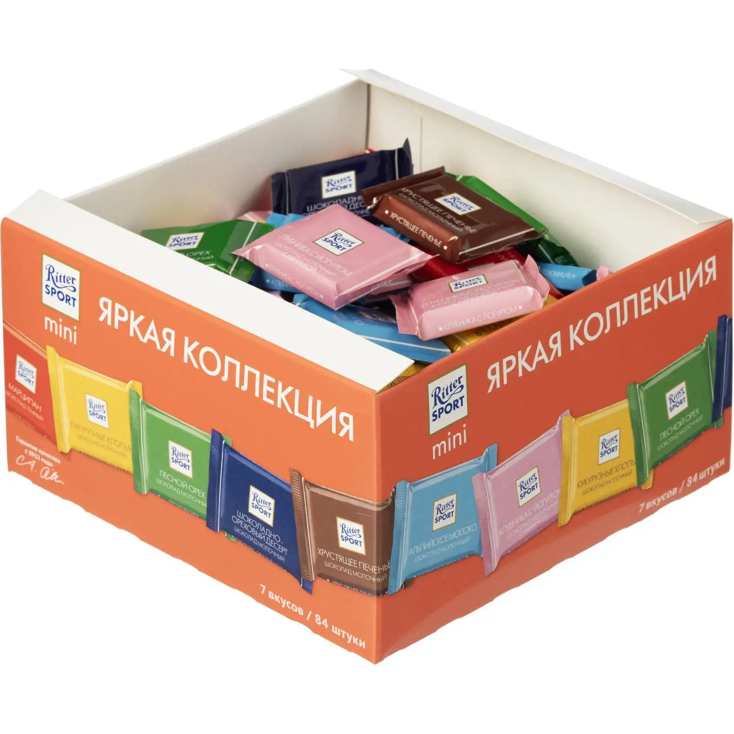 Шоколад Ritter sport мини-ассорти Bunter Mix (7вкусов) 84шт/уп, 251650К
