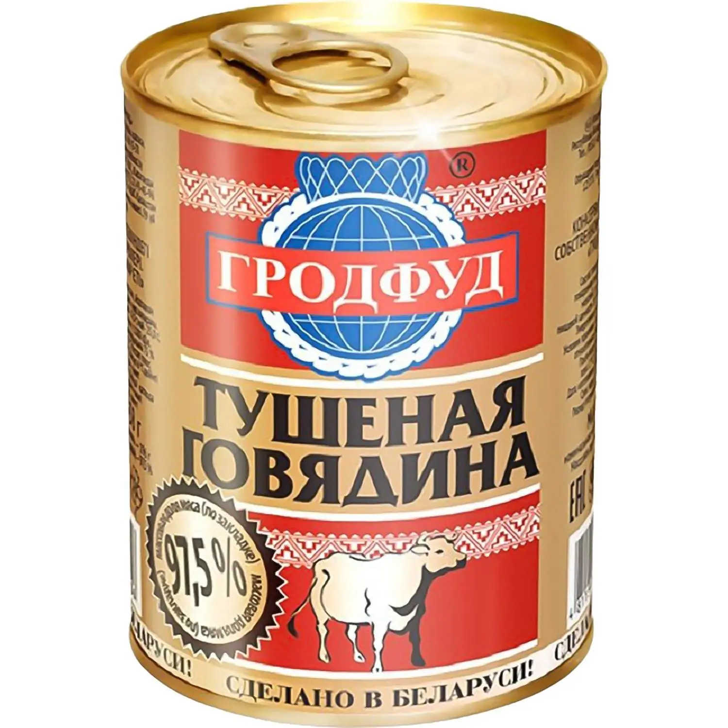 Тушенка Гродфуд говядина тушеная ж/б,338гр, 378184К