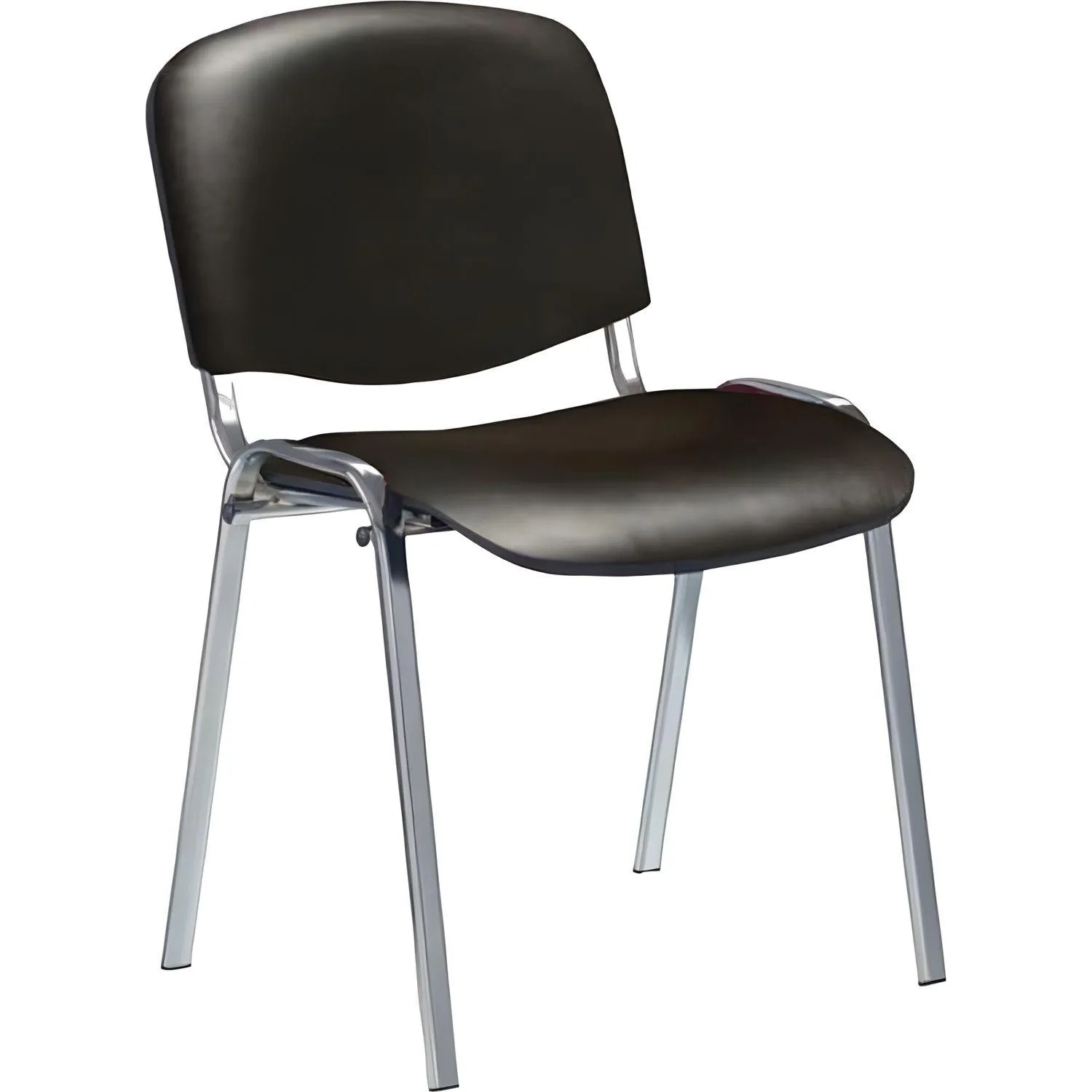Стул 1L5_UA_EChair Rio(ИЗО/ISO) хром к/з черный V-4, поперечина 18, 2199210К