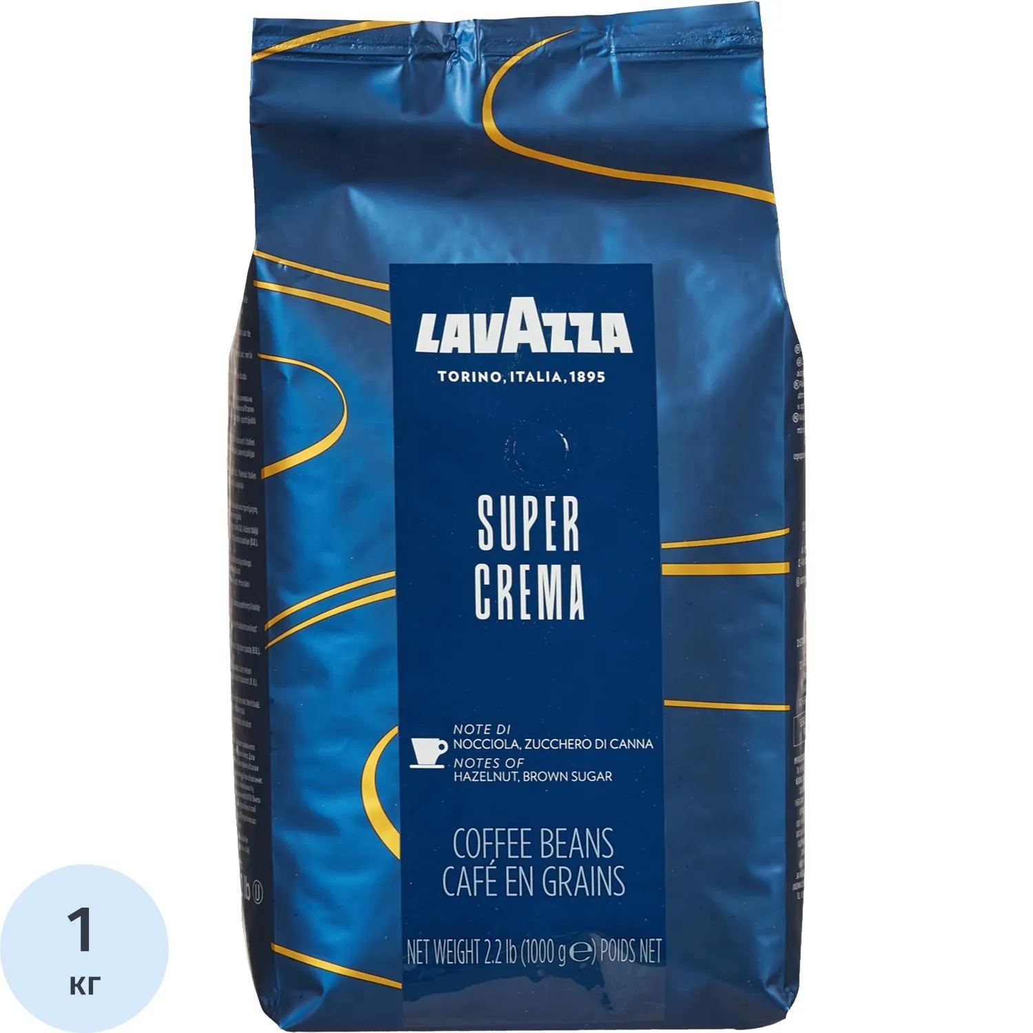 Кофе Lavazza Super Crema в зернах, 1 кг, 323838К