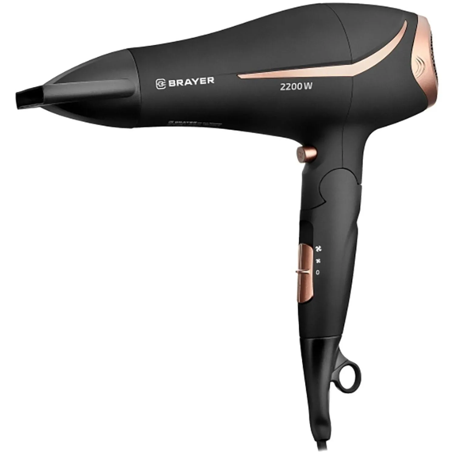 Фен BRAYER BR3000BN, 2200 Вт, 2 скор., холодный воздух, 1353413К