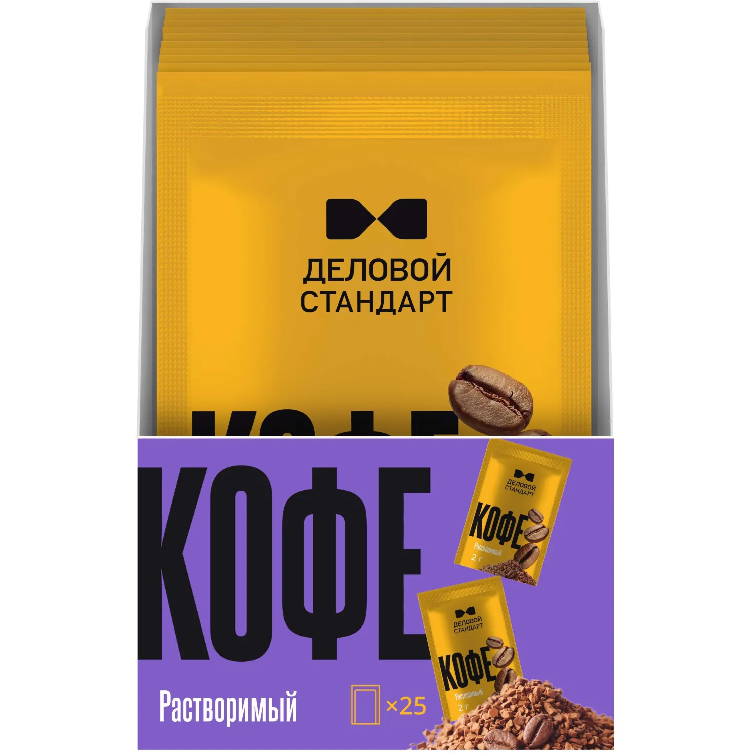 Кофе растворимый Деловой Стандарт порционный 2гх25шт/уп, 2242657К