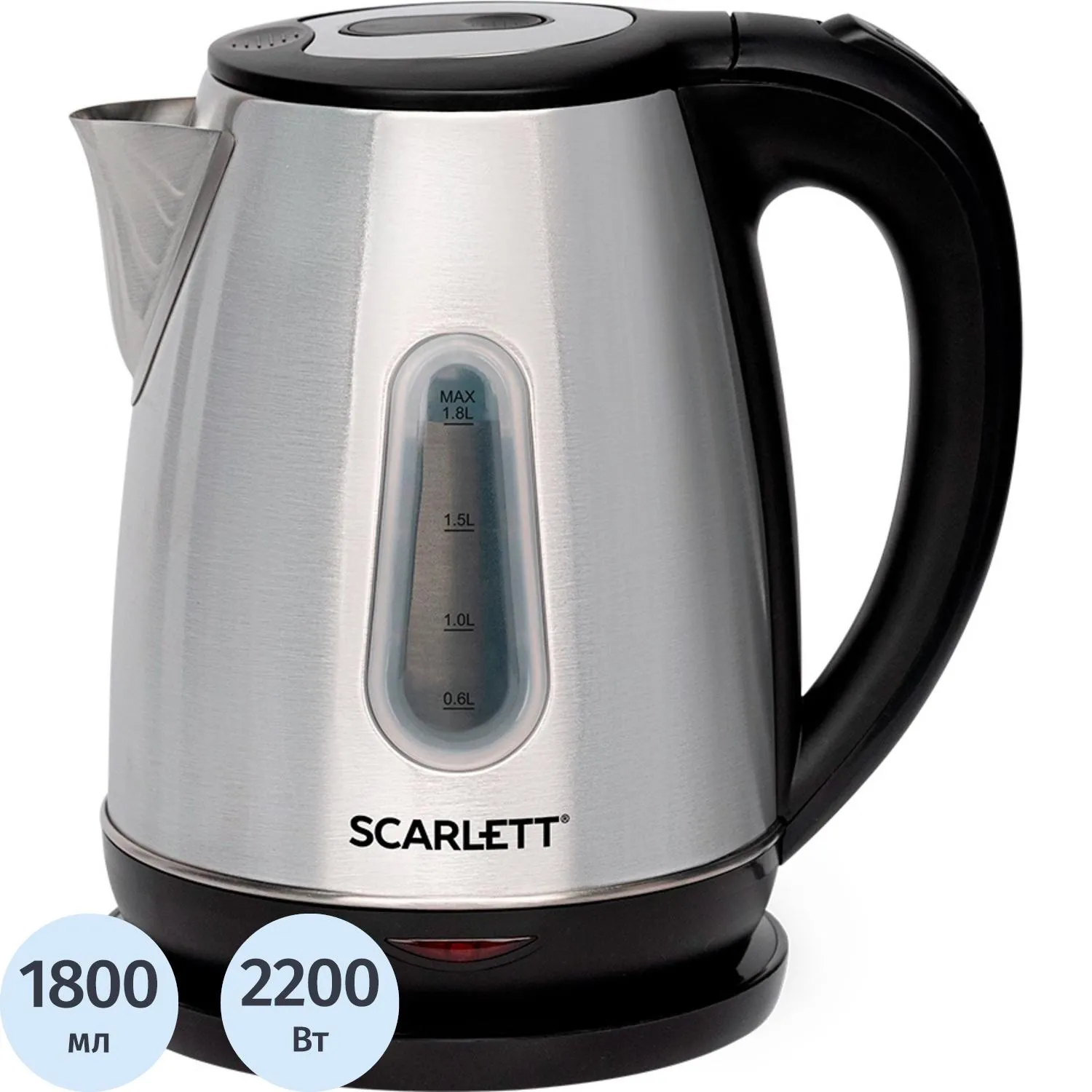 Чайник SCARLETT SC-EK21S36, электрический, 2200Вт, 1.8л, сталь, 2081870К