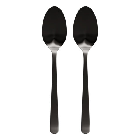 Ложки столовые BLACK, НАБОР 2 шт, на подвесе, нержавеющая сталь, черные, WEGLA (ВЕГЛА), 702272