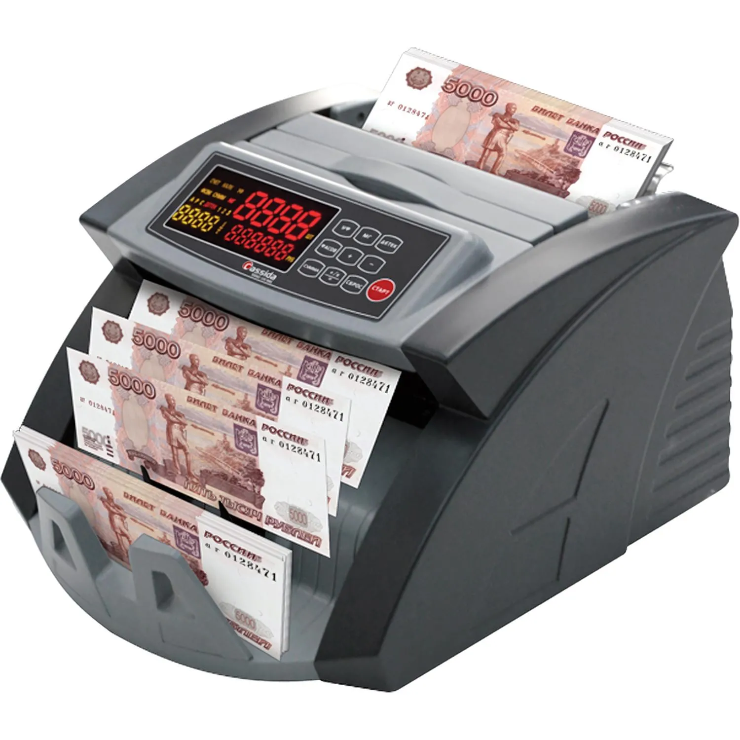 Счетчик банкнот Cassida 5550 UV, до 1300 банк/мин, УФ, оптич, 448833К