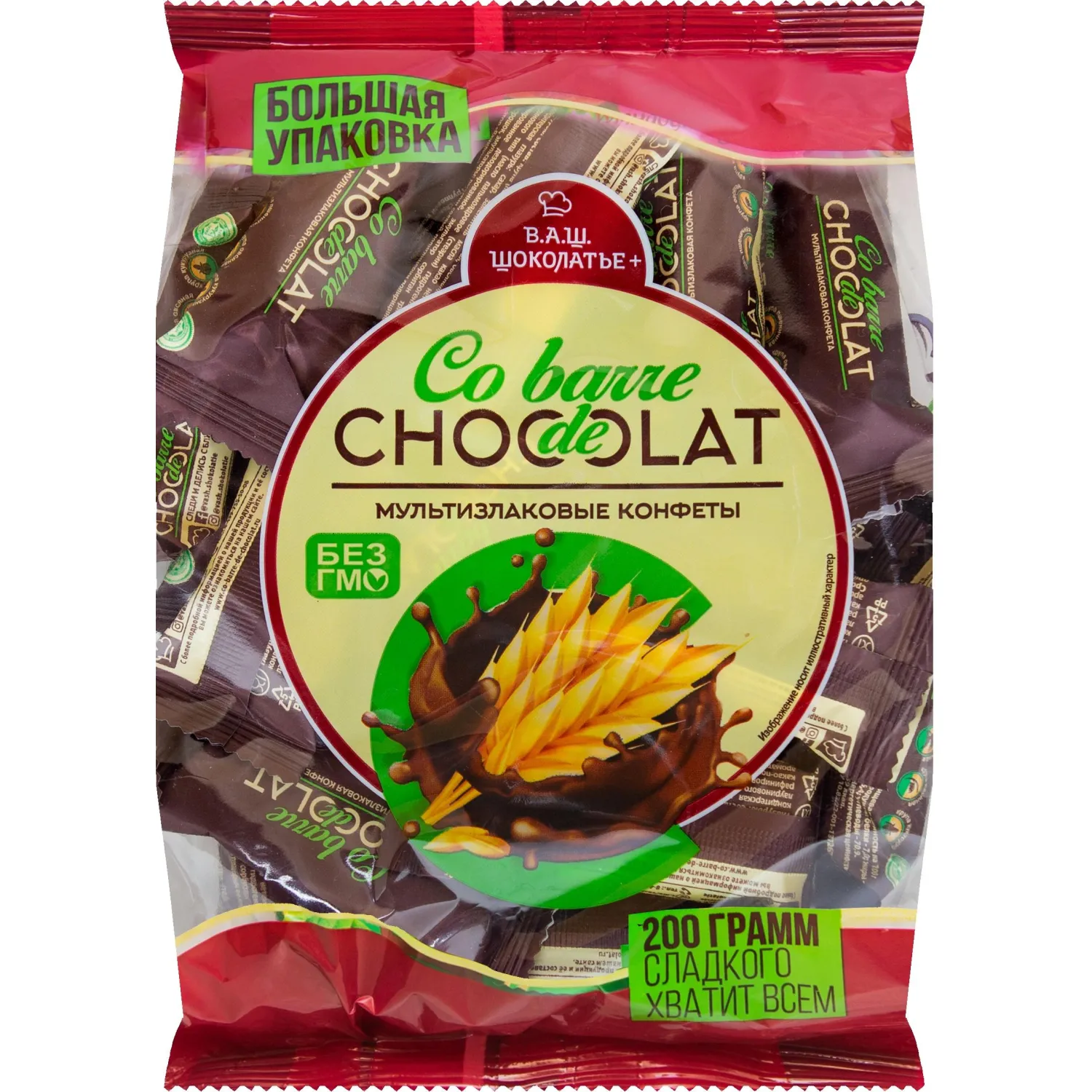 Конфеты Co barre de Chocolat шоколадные мультизлак.с тем.конд.глазурью,200г, 1258335К