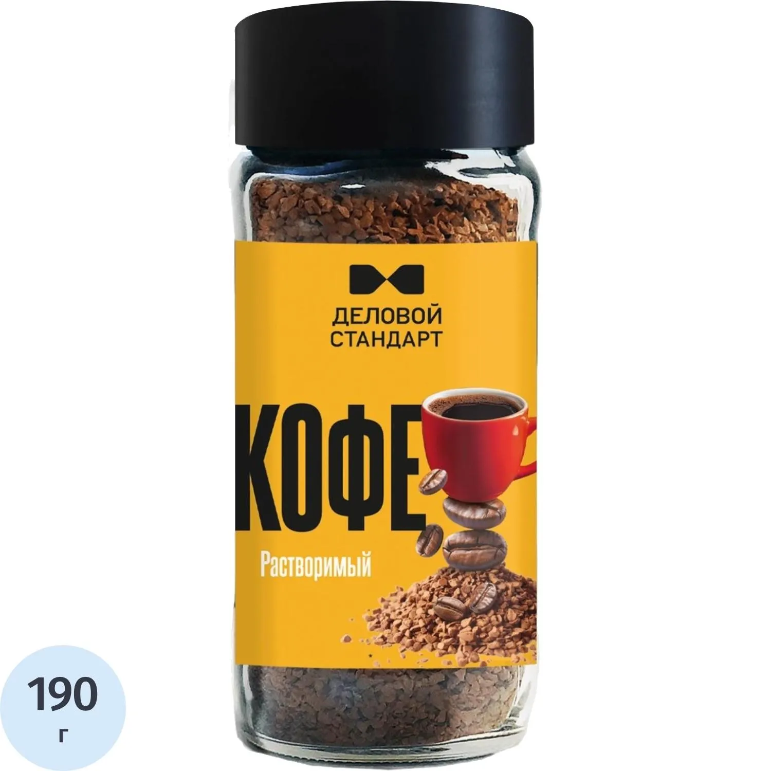 Кофе Деловой стандарт растворимый ст/б, 190г, 2111570К