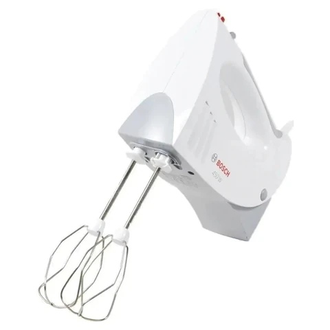 Миксер BOSCH MFQ 3540, 450 Вт, 5 скоростей, 2 венчика, 2 крюка для теста, стакан, белый, MFQ3540