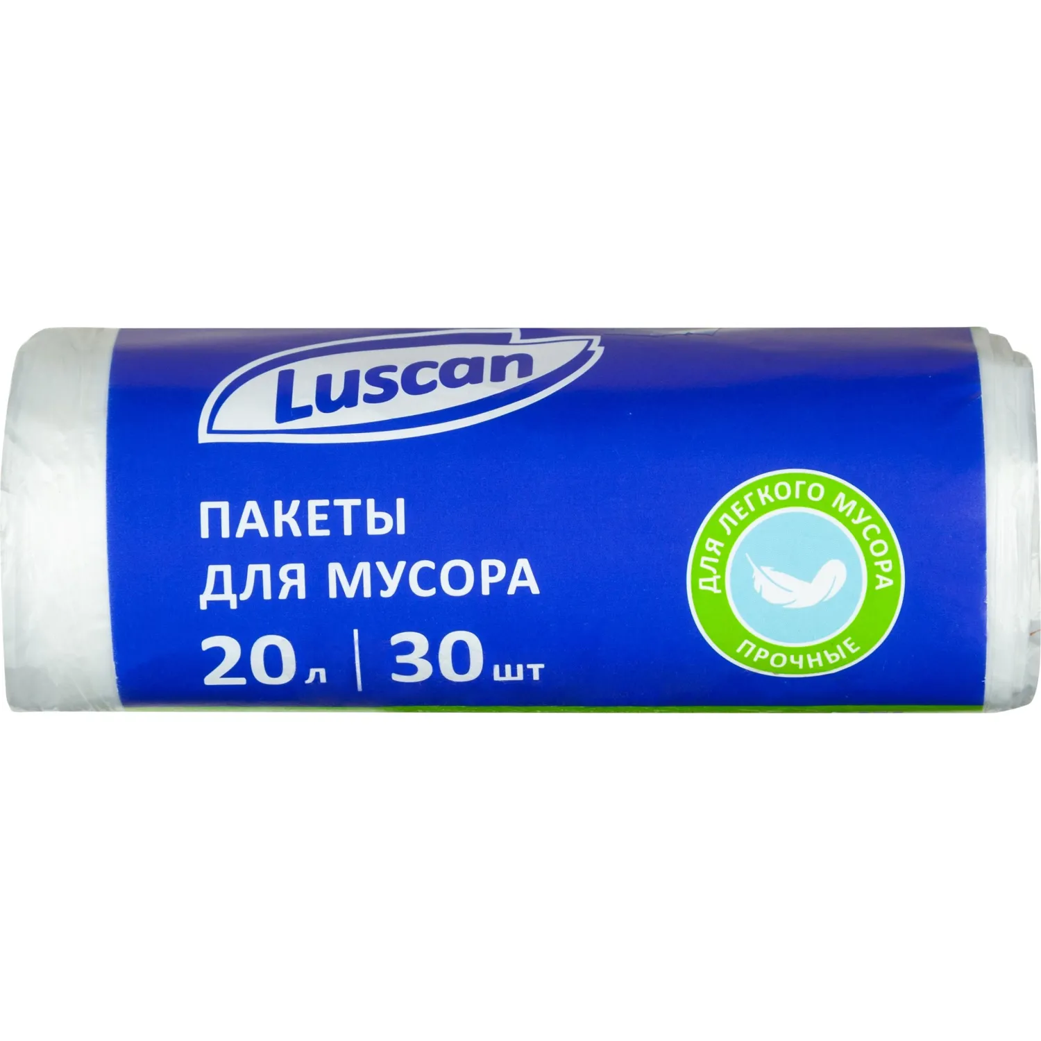 Мешки для мусора ПНД 20л 6мкм 30шт/рул белые 42х50см  Luscan, 1694306К