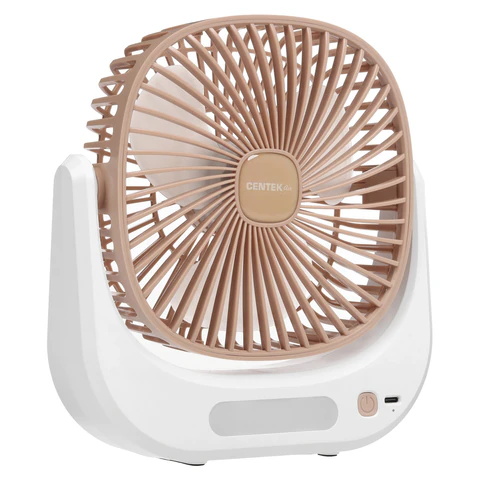 Вентилятор настольный CENTEK CT-5041, USB-питание, 3 режима, LED-подсветка, d=10 см, 5 Вт, белый
