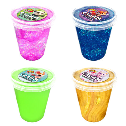 Слайм МИКС, 500 г, АССОРТИ, 4 вида, JOLLY JOT (ДЖОЛЛИ ДЖОТ), 667323