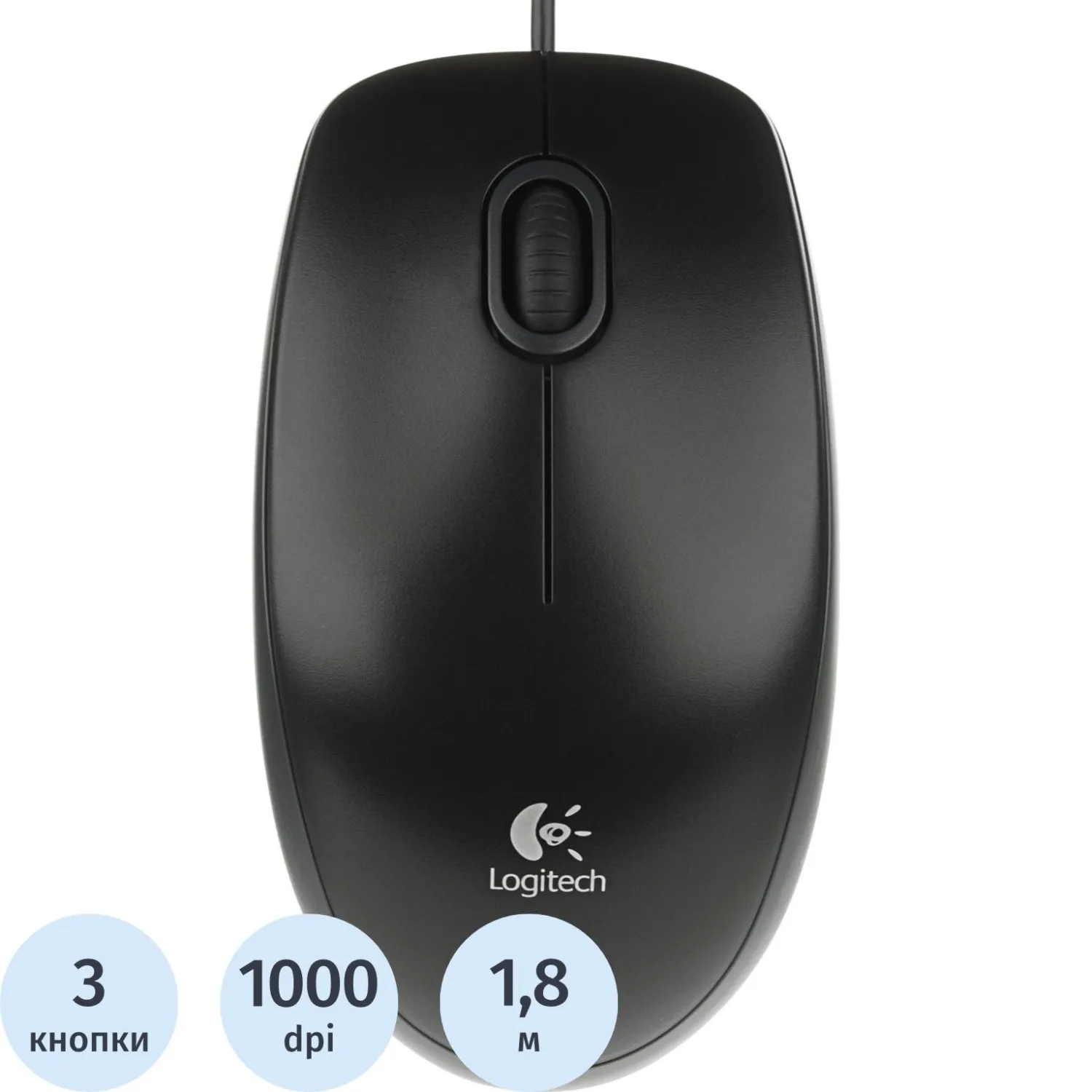 Мышь компьютерная Logitech B100 Optical Mouse USB (910-003357), 351951К