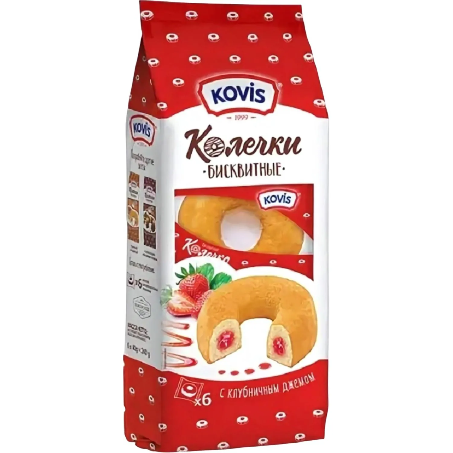Пирожное колечки Kovis сдобные с клубн. джемом, 240г, 1753149К