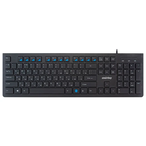 Клавиатура проводная SMARTBUY SLIM 206, USB, 104 клавиши, черная, SBK-206US-K