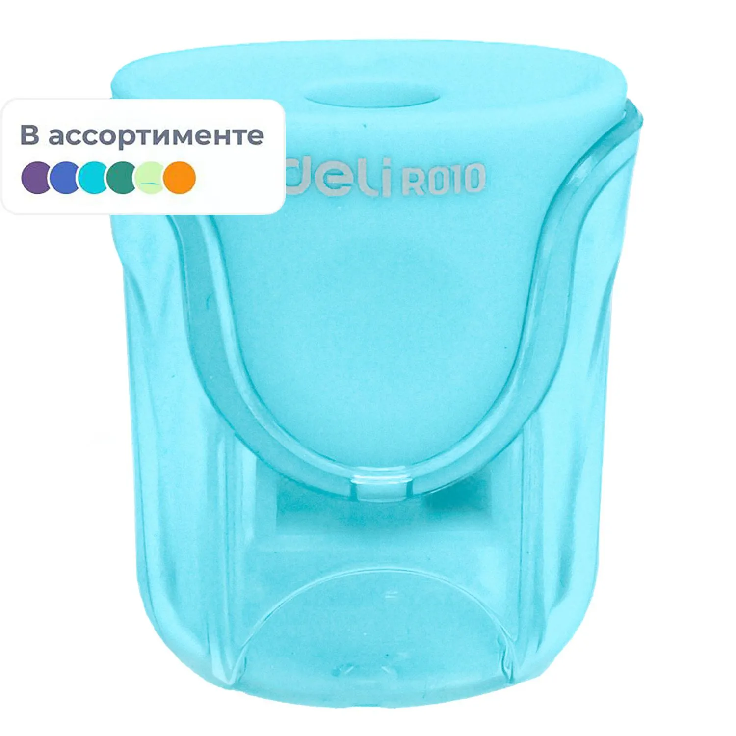 Точилка ручная Deli U-touch, 1 отверстие, с контейнером, пластик, ассорти, 1407202К