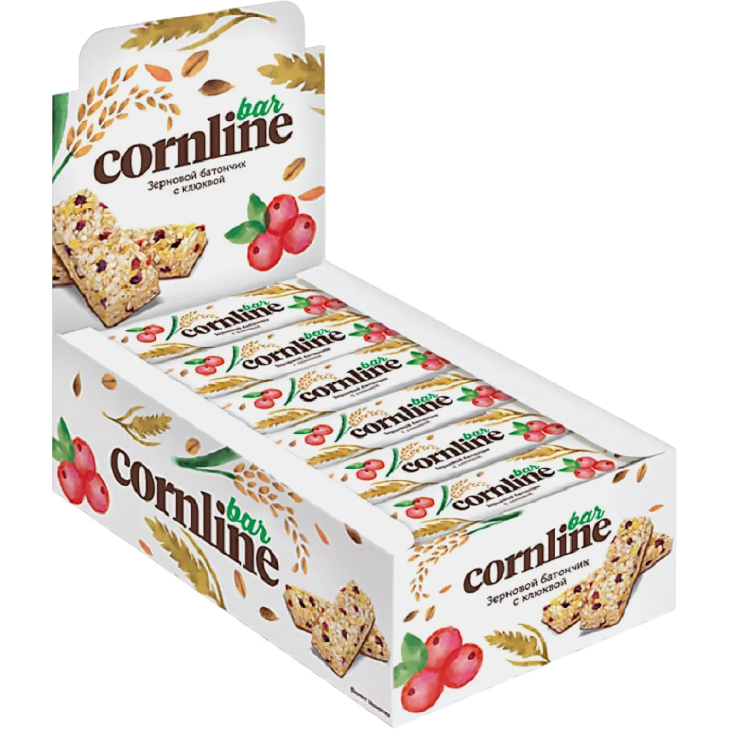 Батончик Cornline из цел. злаков клюква, 30гх18шт/уп (ВК246), 1650875К
