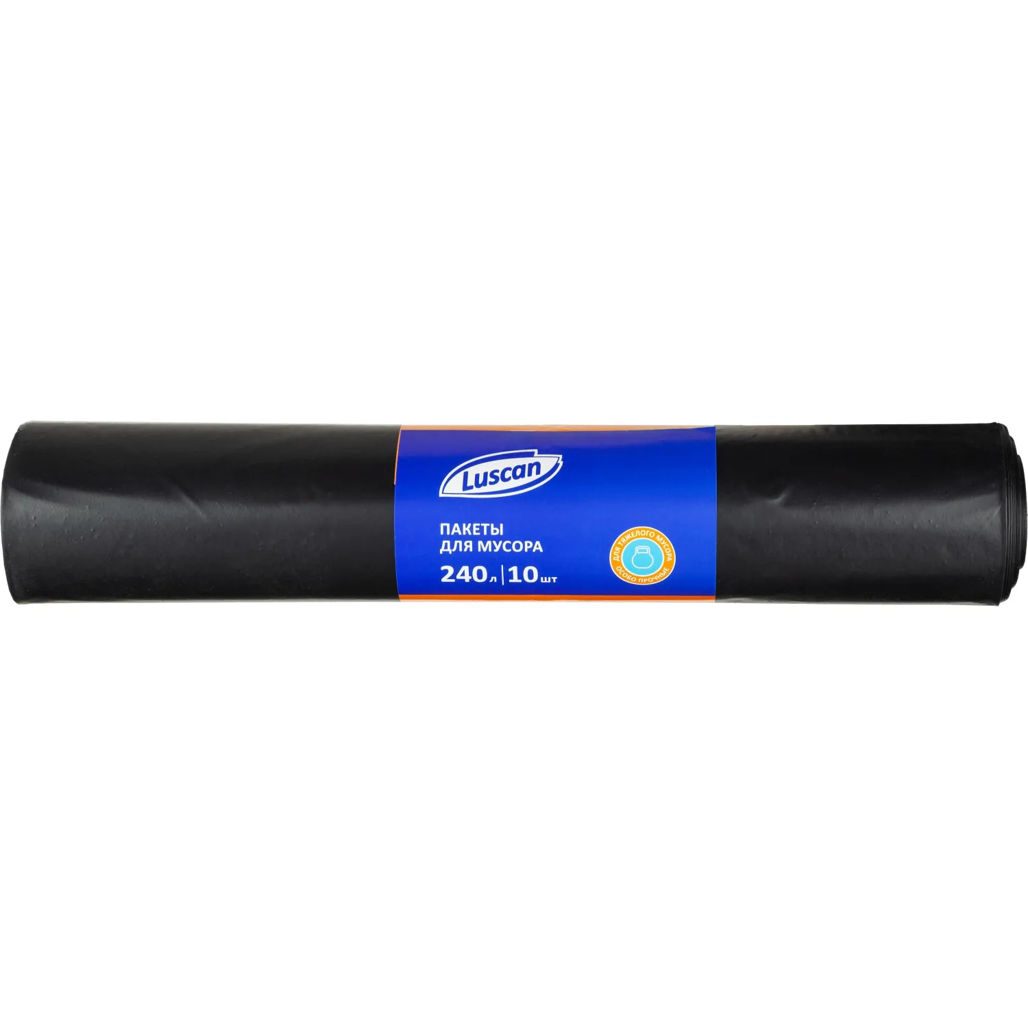Мешки для мусора ПВД 240л 100мкм 10шт/рул черные 90x135см  Luscan, 1694302К