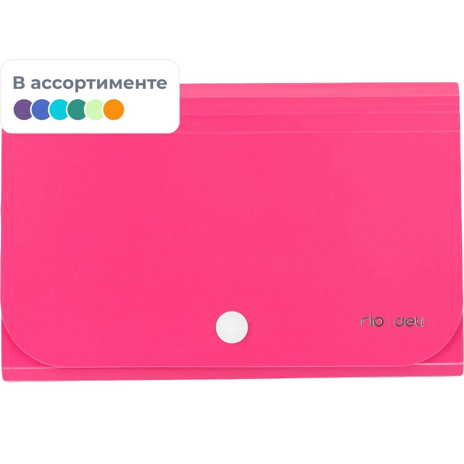Папка органайзер Vivid на кнопке горизонтА6 12отдел РР 0,6мм  ассортимE5561, 1406475К