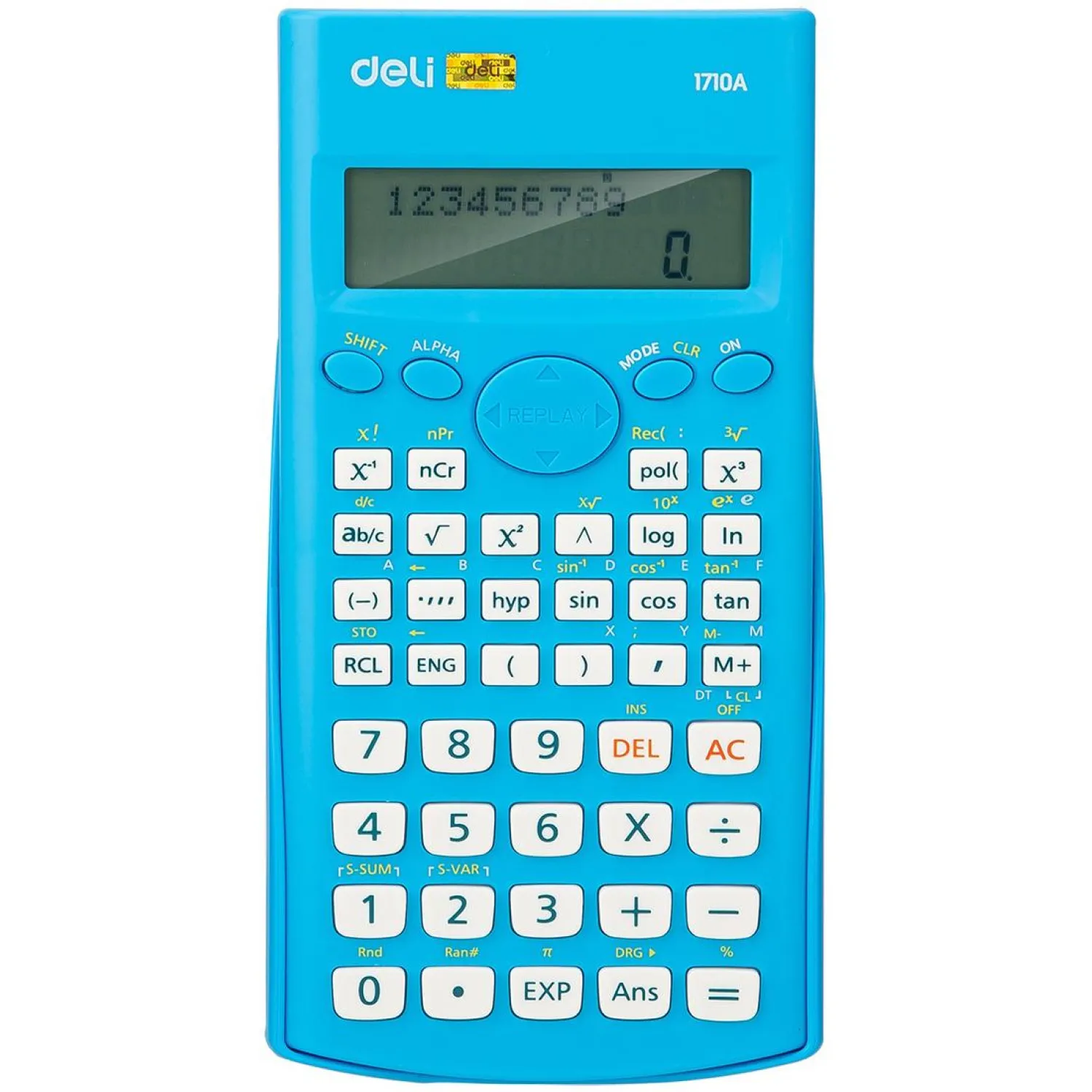 Калькулятор научный (ЕГЭ) Deli E1710A,10-р,2 стр,240 ф.,бат.,162х84мм,син, 1407146К