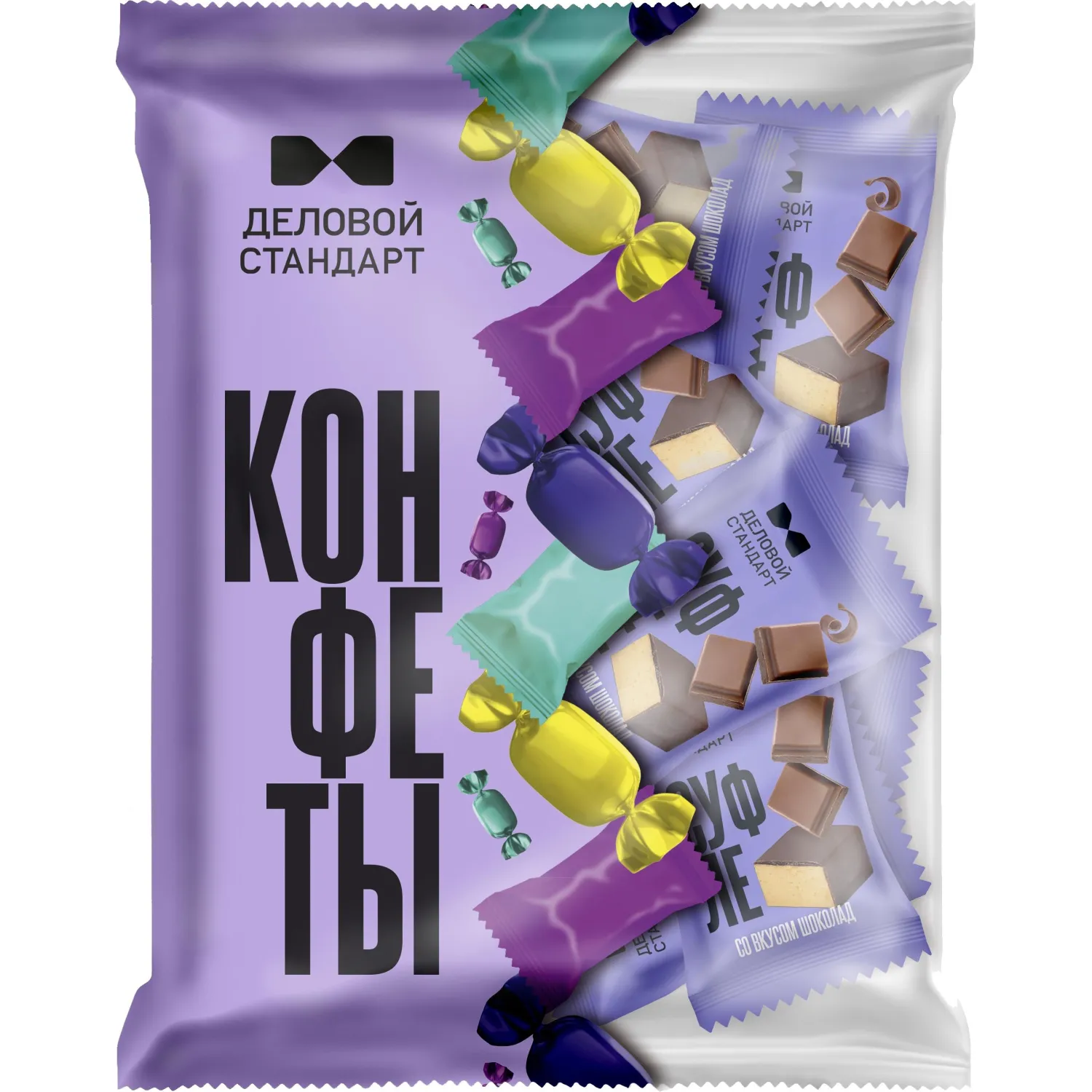 Конфеты глазированные Деловой Стандарт суфле со вкусом шоколад, 500г, 2223398К