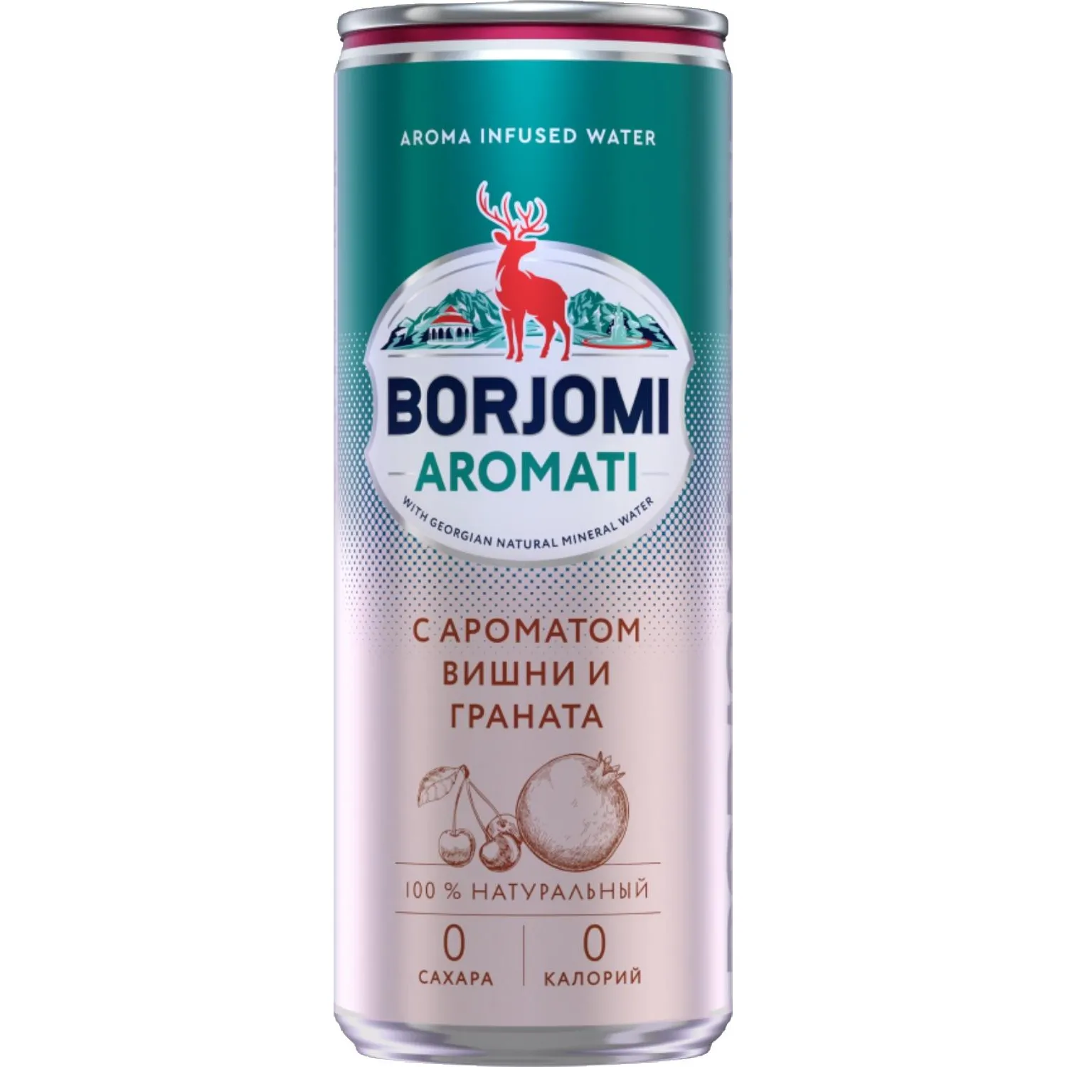 Напиток Боржоми Flavored Water Вишня-Гранат без сахара, газ ж/б, 0,33л, 2092455К