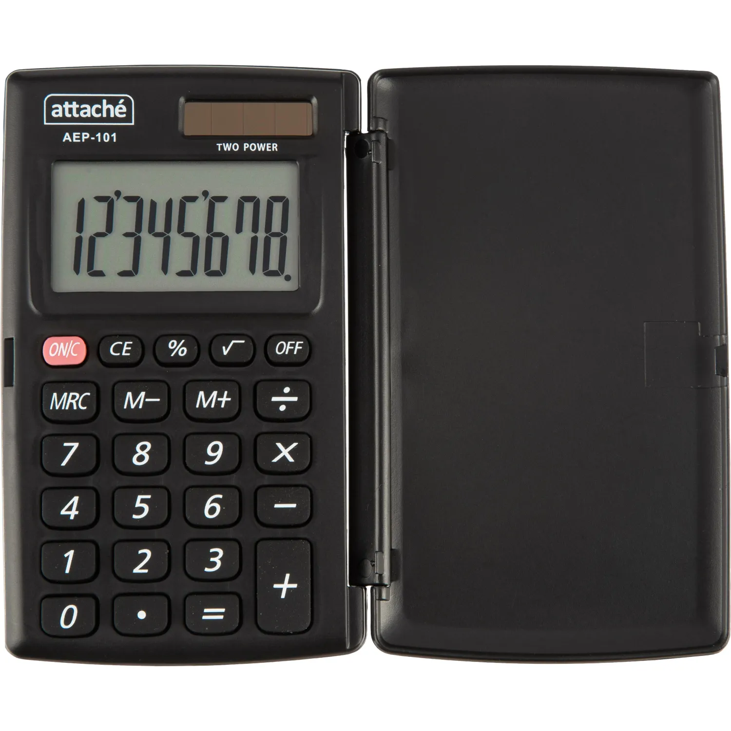 Калькулятор карманный с крышк. Attache, AEP-101,8р,дв.пит.,черн, 1779759К