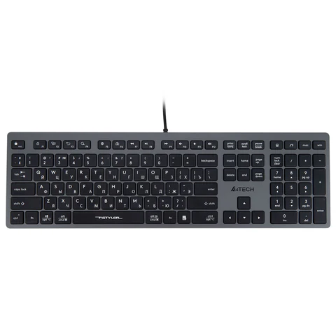 Клавиатура проводная A4TECH Fstyler FX50, USB, 109 кнопок, серая, 1624628