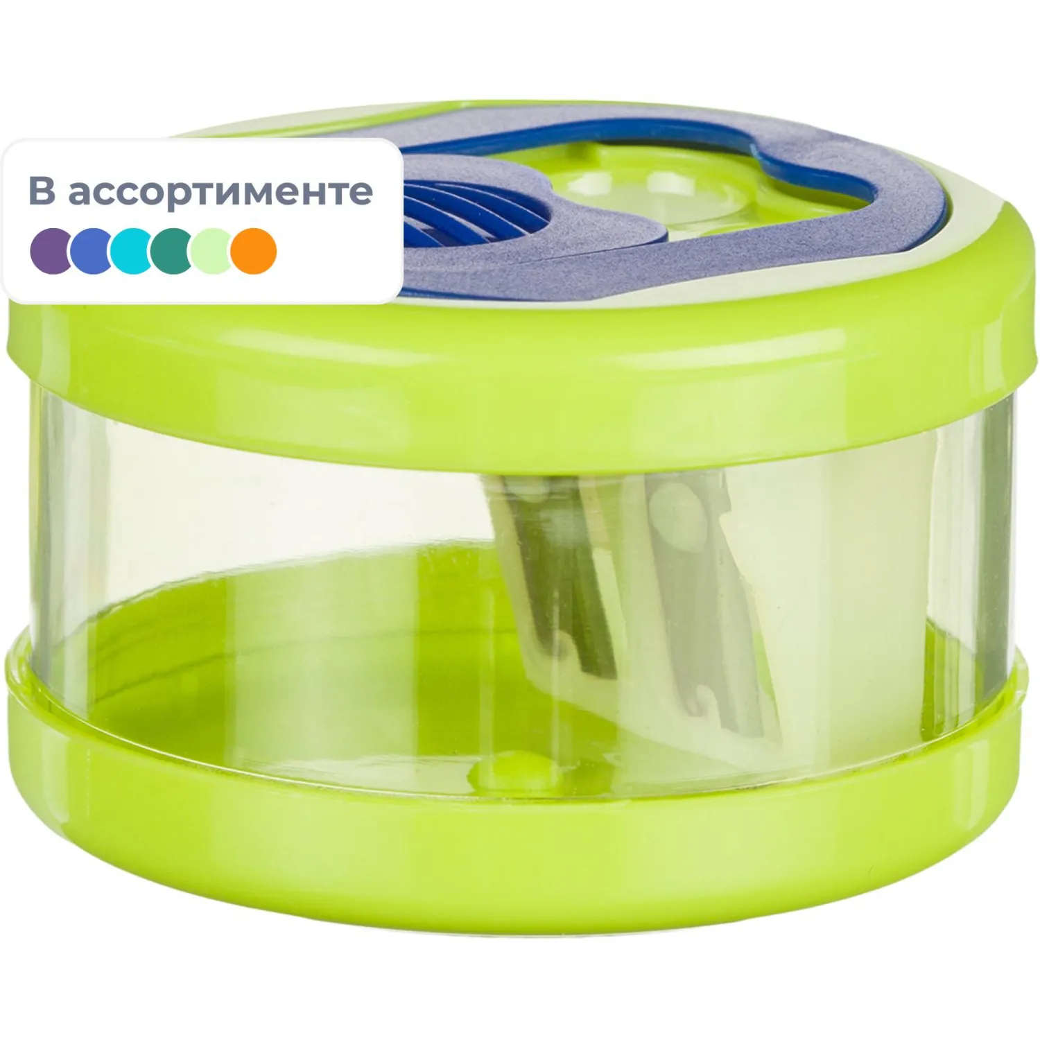 Точилка Attache Happy,с контейнером,2отверстия, в асс, 563822К