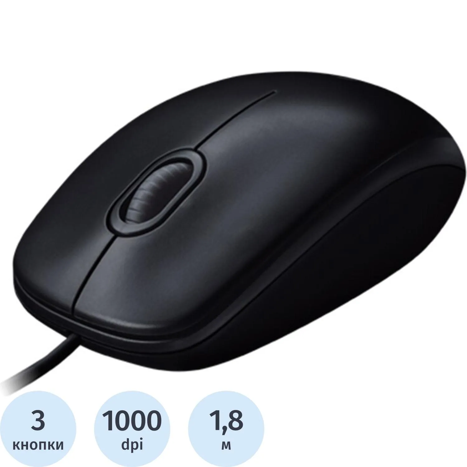 Мышь компьютерная Logitech M100 Dark/Grey 910-005006 проводная, 1752796К