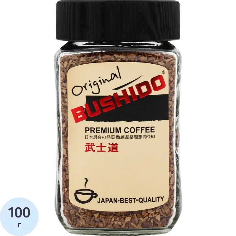 Кофе BUSHIDO Original растворимый,100г стекло, 365738К