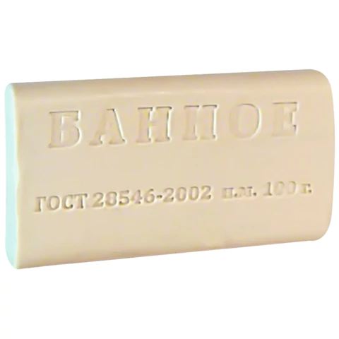 Мыло туалетное 100 г, КМЗ ЭКОНОМ "Банное", без обертки, ш/к транспортной упаковки 91761
