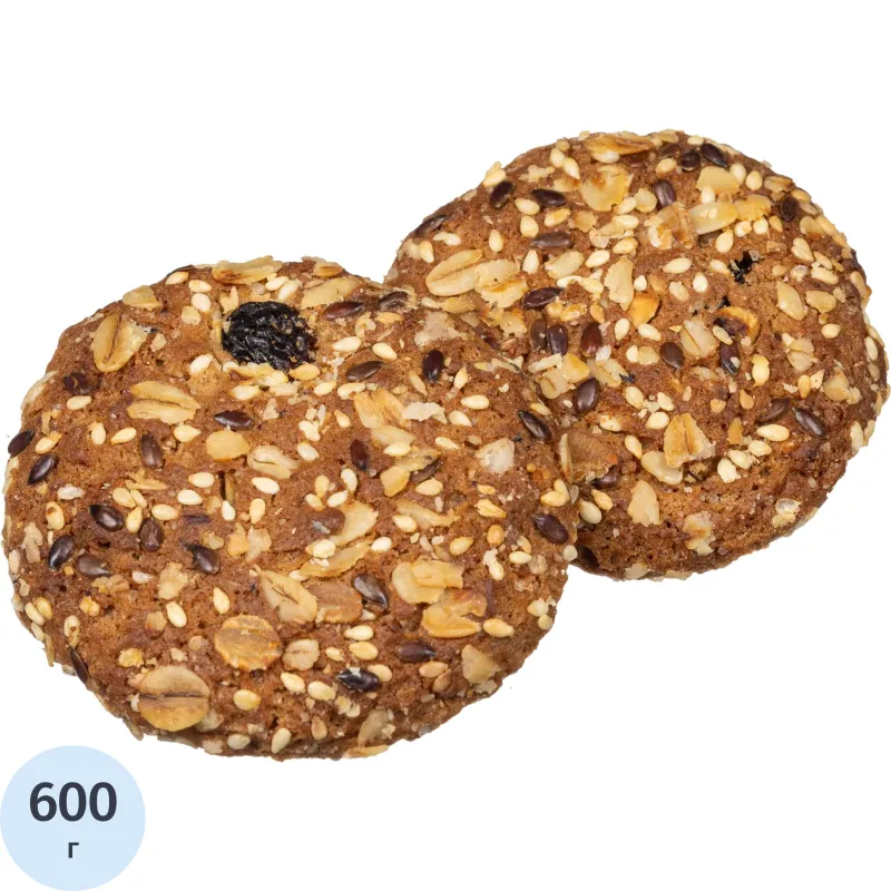 Печенье овсяной Полет пять злаков, 600г, 916995К
