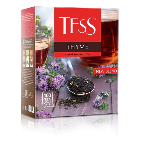 Чай TESS "Thyme" черный с чабрецом и цедрой лимона, 100 пакетиков в конвертах по 2 г, 1185-09