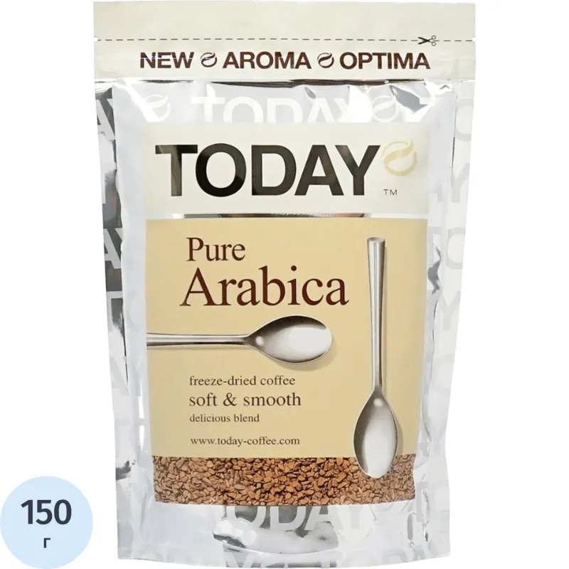 Кофе Today Pure Arabica растворимый, сублим., 150г, 1752614К