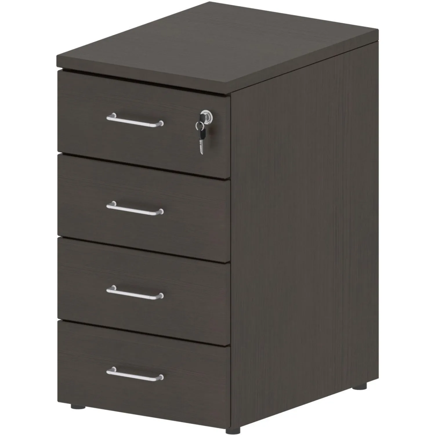 Тумба 1L5_А Референт Р.Т-4.1+зЦ приставная 4ящ. + замок, 430х550х750, Венге