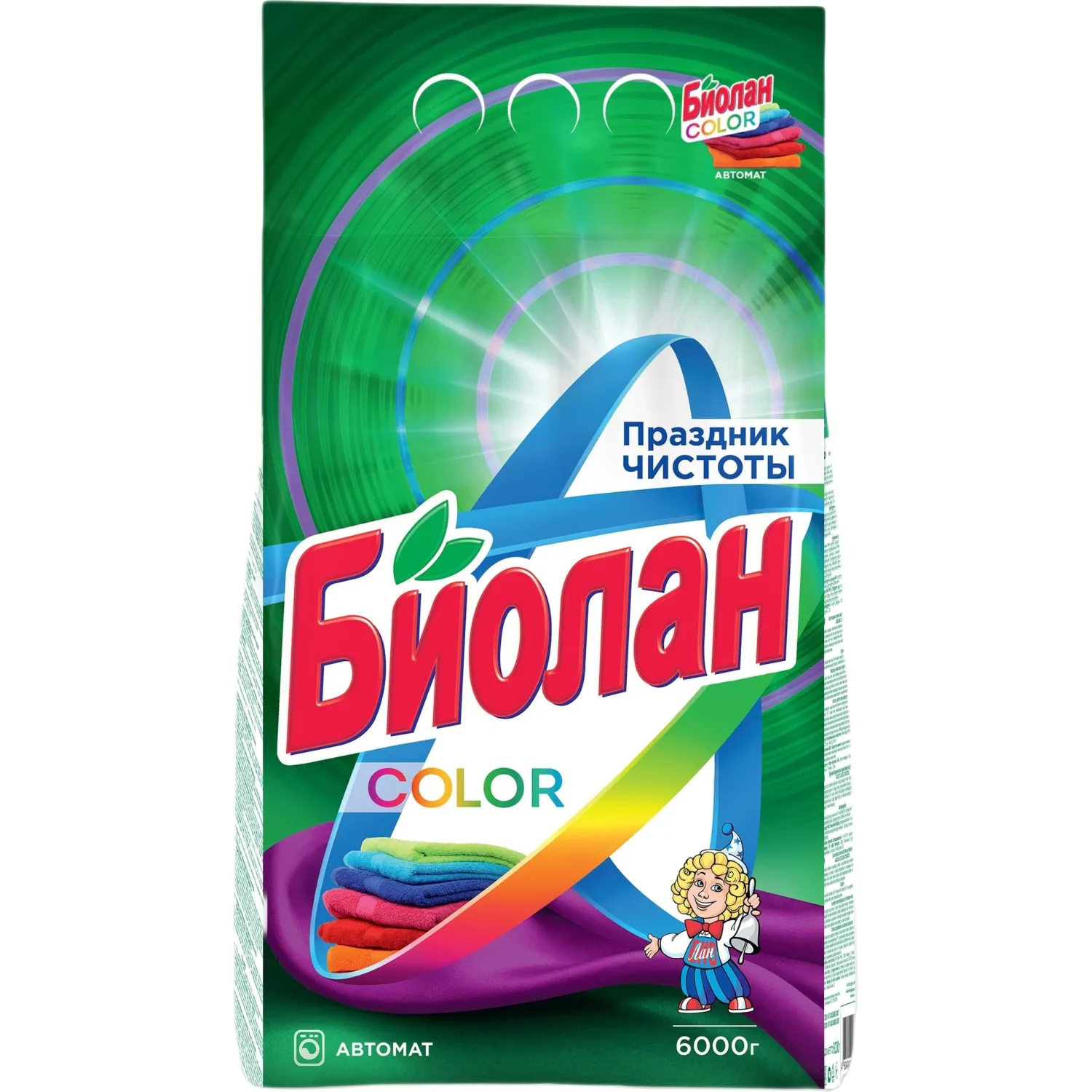 Порошок стиральный СМС Биолан Color Автомат 6000гр, 1560817К