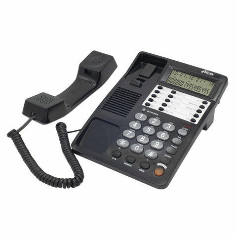 Телефон RITMIX RT-495 black, АОН, спикерфон, память 60 номеров, тональный / импульсный режим, черный, 80002152