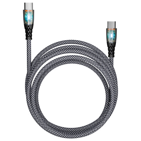 Кабель Type-C - Type-C, 1 м, 3 А, SMARTBUY, для быстрой зарядки и передачи данных, черный, FCTRANSP-BLACK