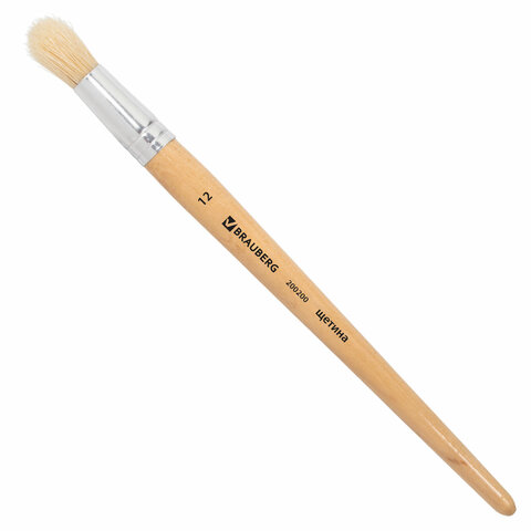 Кисть BRAUBERG, щетина, круглая, № 12, 200200