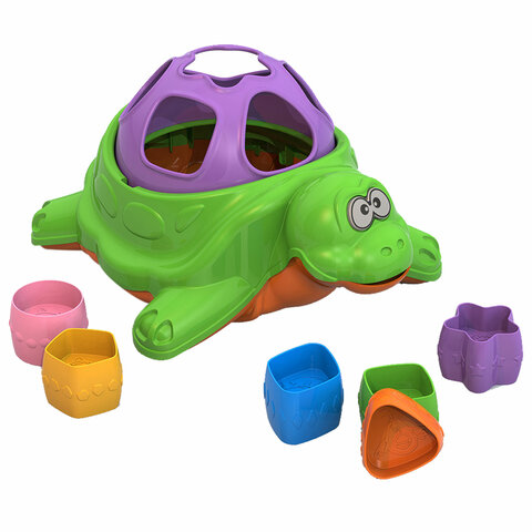 Игра-сортер дидактическая "Черепаха", пластиковая, 6 формочек, НОРДПЛАСТ, 793