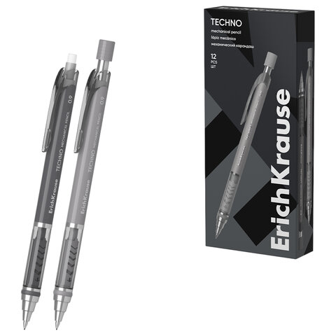 Карандаш механический с автоматической подачей грифеля 0,9 мм, ERICH KRAUSE "Techno", HB, 56014