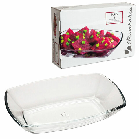 Блюдо, 120х180 мм, КОМПЛЕКТ 2 штуки, стекло, PASABAHCE "ТОКИО", фирменная подарочная упаковка, 54942