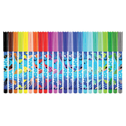 Фломастеры MAPED (Франция) "Color'Peps Ocean", 24 цвета, смываемые, вентилируемый колпачок, 845722