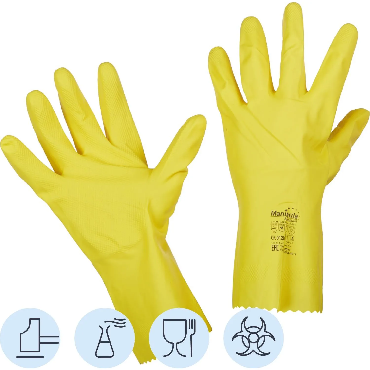 Перчатки защитные латекс Manipula БЛЕСК (L-F-01/CG-941) р.8-8,5 (М),ПС, 827557К