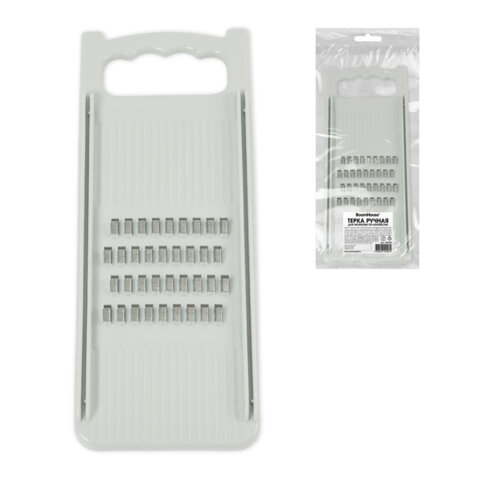 Терка ручная для моркови по-корейски, нержавеющая сталь, белая, BOOMHOUSE, 702100